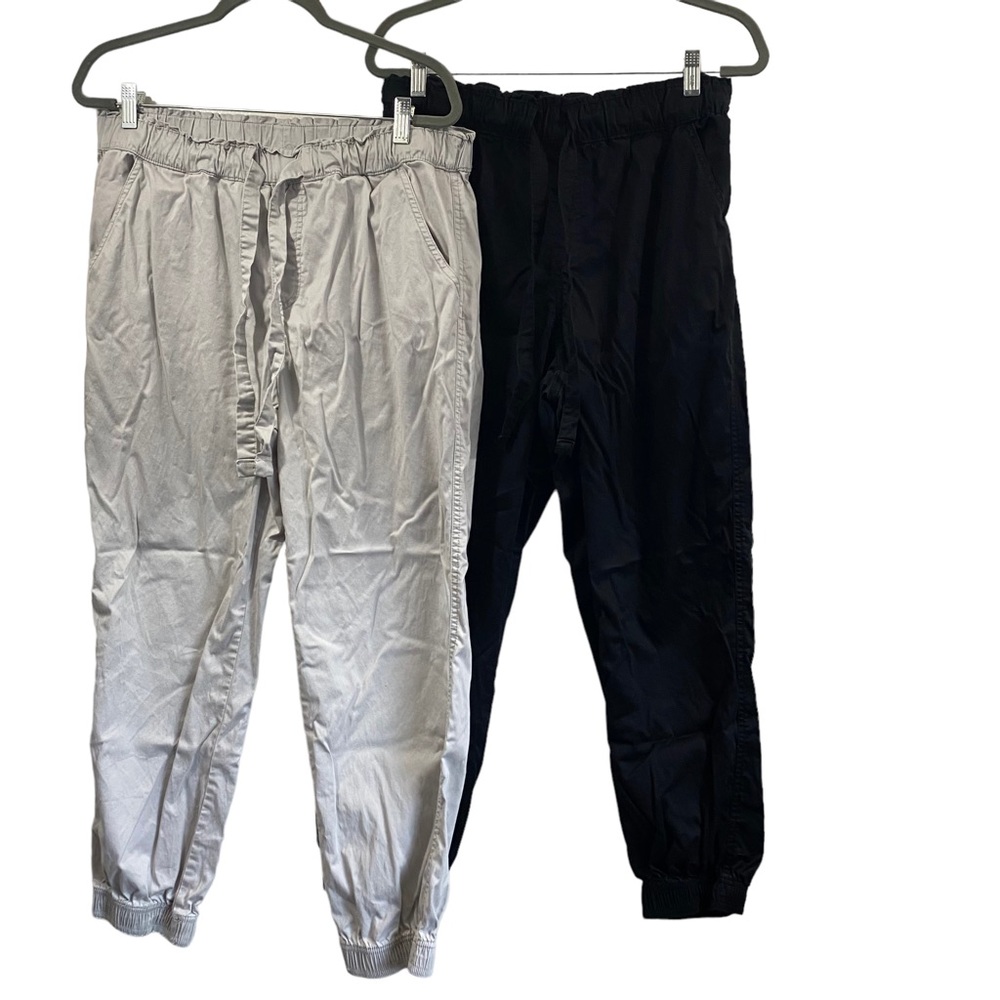 Bundle of (2) Knox Rose Pull On Cotton/Lyocell Joggers Pant Drawstring Pockets L